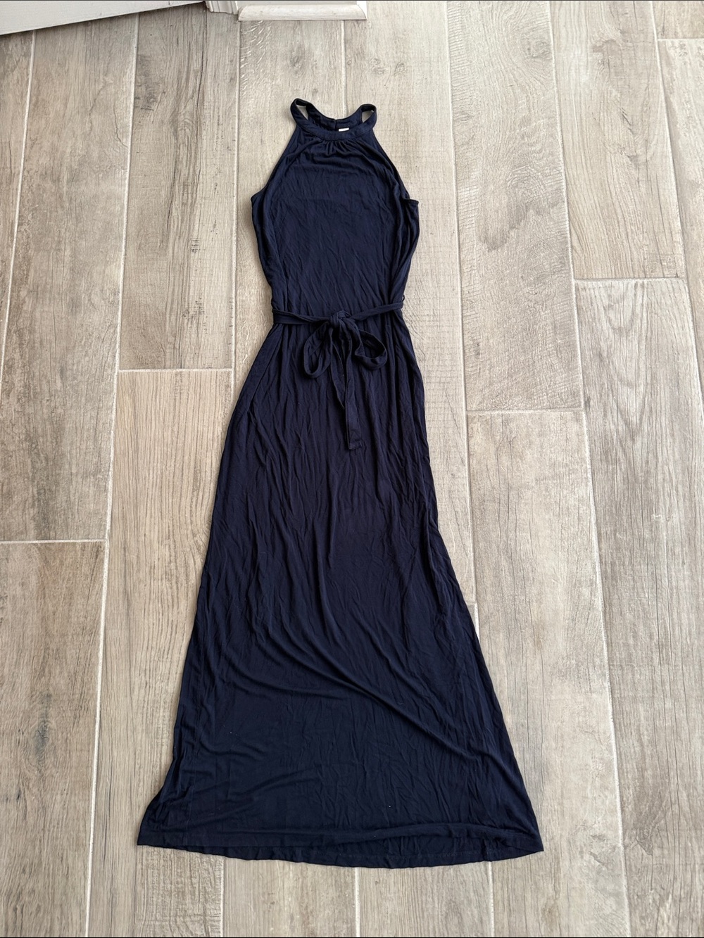 Old Navy Navy Halter Maxi Dress with Waist Tie